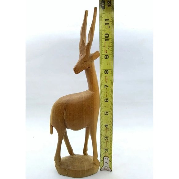 Pier1 Kenya HandCarved Wood Gazelle Antelope Mid Century Style Tall 12" Figurine - Picture 9 of 10